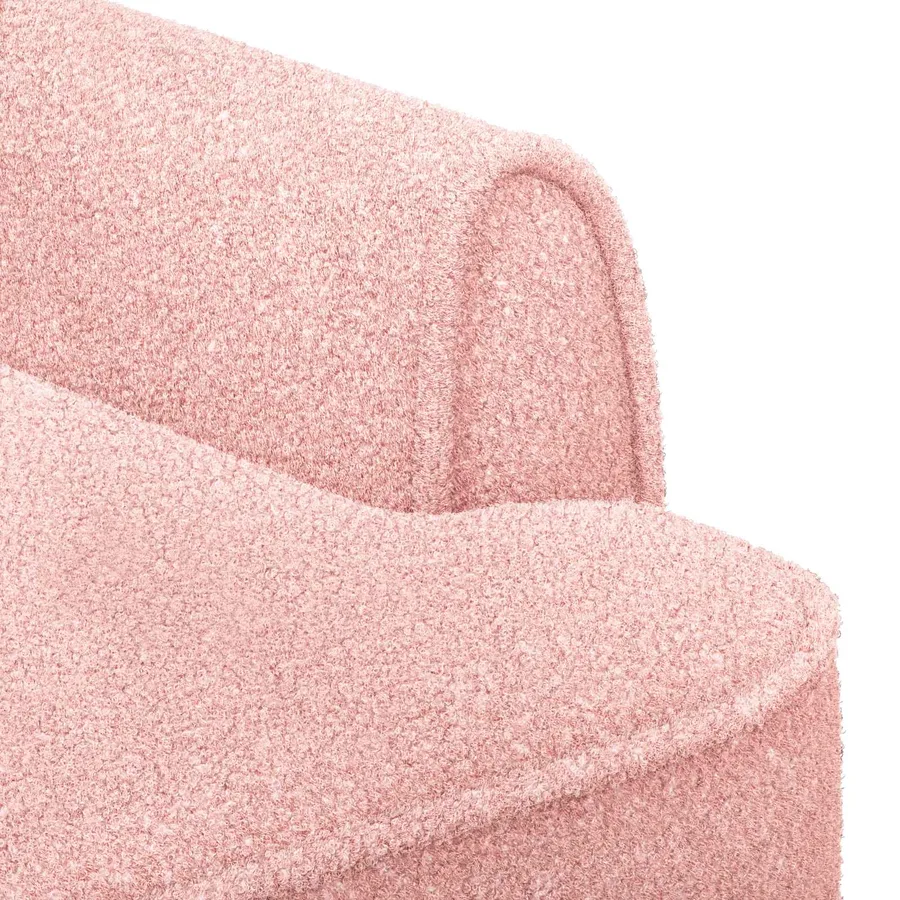 Canapé love seat avec capitonnage en boutons Rose Bouclé - 6