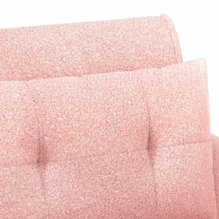Canapé love seat avec capitonnage en boutons Rose Bouclé - 7