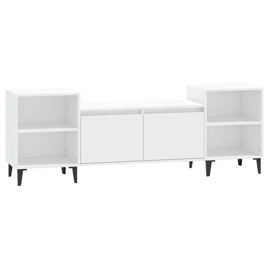 Meuble TV Blanc 160x35x55 cm Bois d'ingénierie - 2