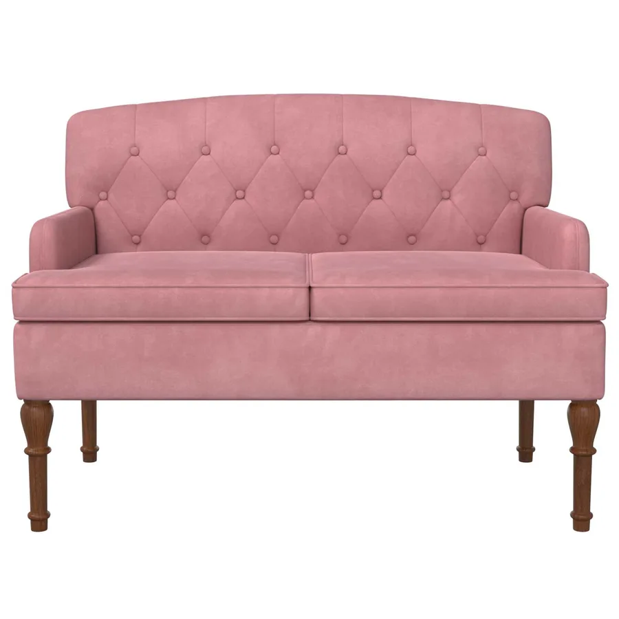 Canapé love seat avec capitonnage en boutons Rose Velours - 3