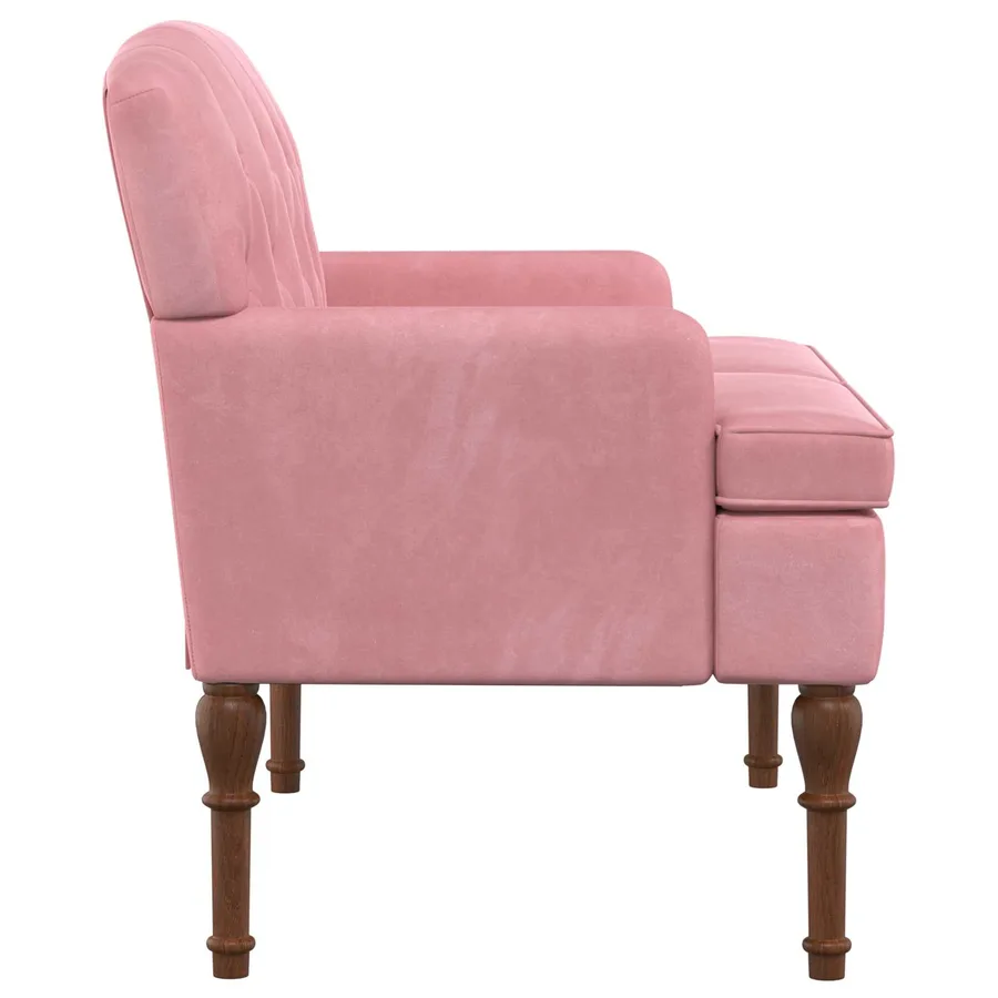 Canapé love seat avec capitonnage en boutons Rose Velours - 4