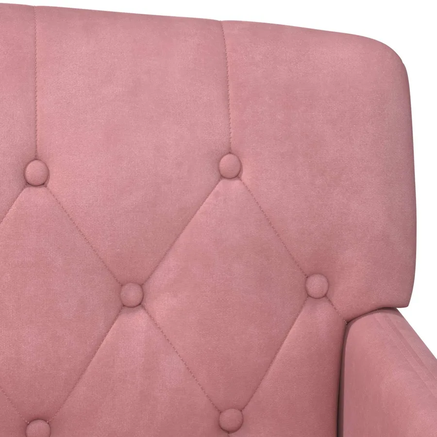 Canapé love seat avec capitonnage en boutons Rose Velours - 7