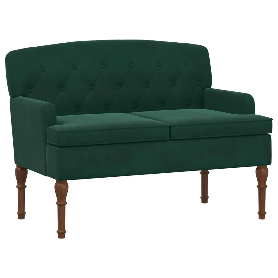 Canapé love seat avec capitonnage en boutons Vert foncé Velours - 2