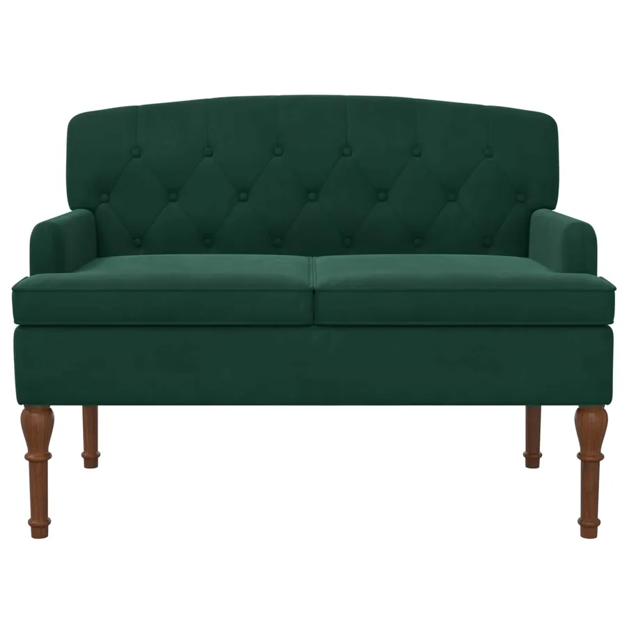 Canapé love seat avec capitonnage en boutons Vert foncé Velours - 3