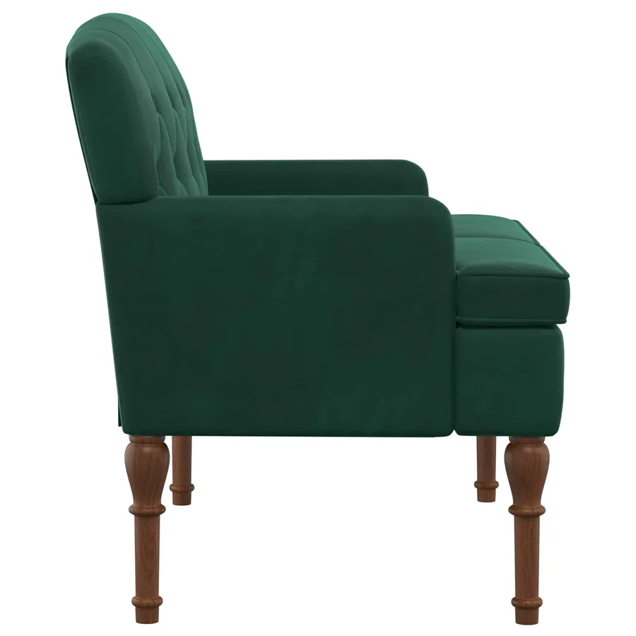 Canapé love seat avec capitonnage en boutons Vert foncé Velours - 4