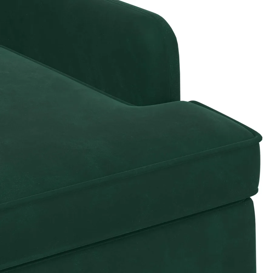 Canapé love seat avec capitonnage en boutons Vert foncé Velours - 6