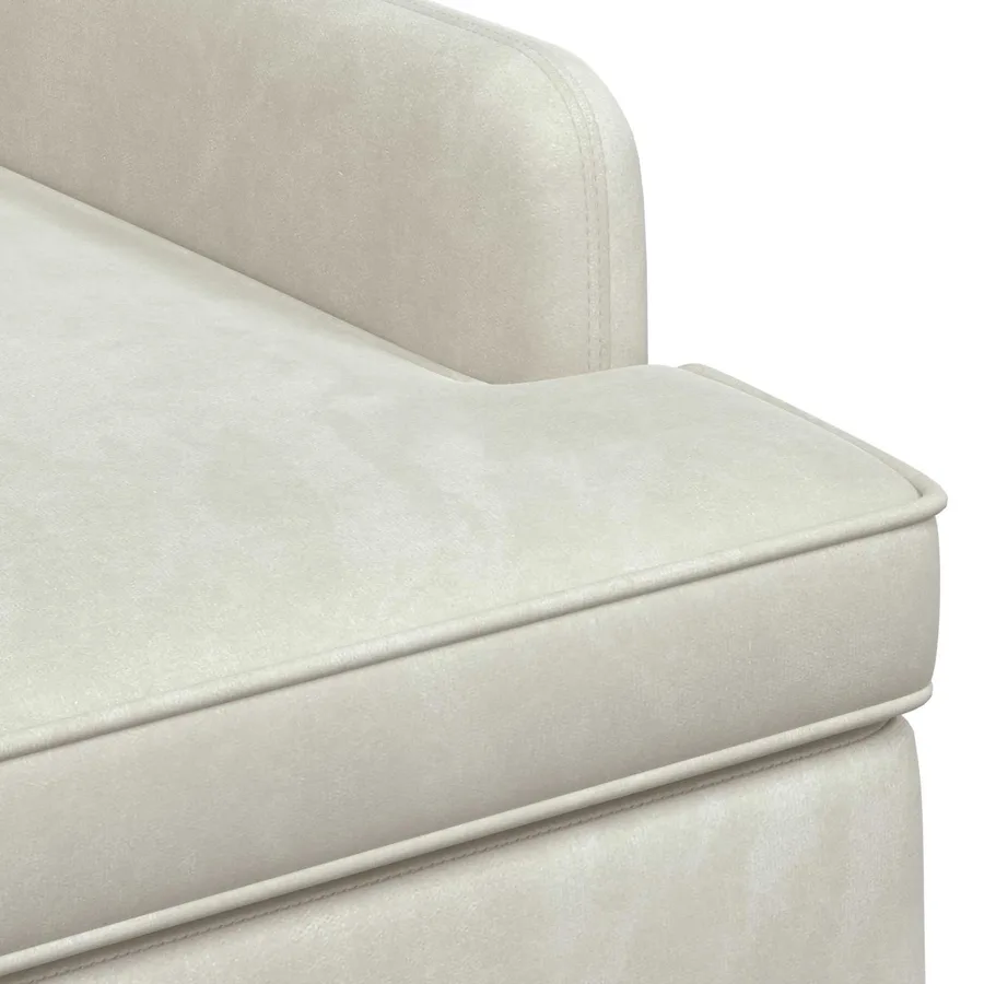Canapé love seat avec capitonnage en boutons Crème Velours - 6