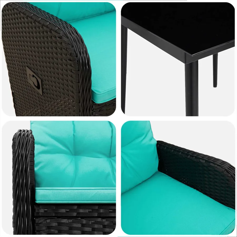 Ensemble de Tables Basses avec coussin avec oreiller 5 pcs - 7
