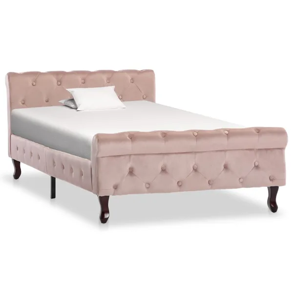 Cadre de lit sans matelas Rose Velours 100x200 cm