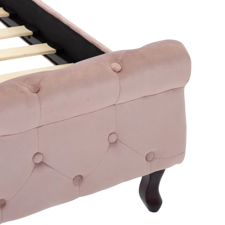 Cadre de lit sans matelas Rose Velours 100x200 cm - 6