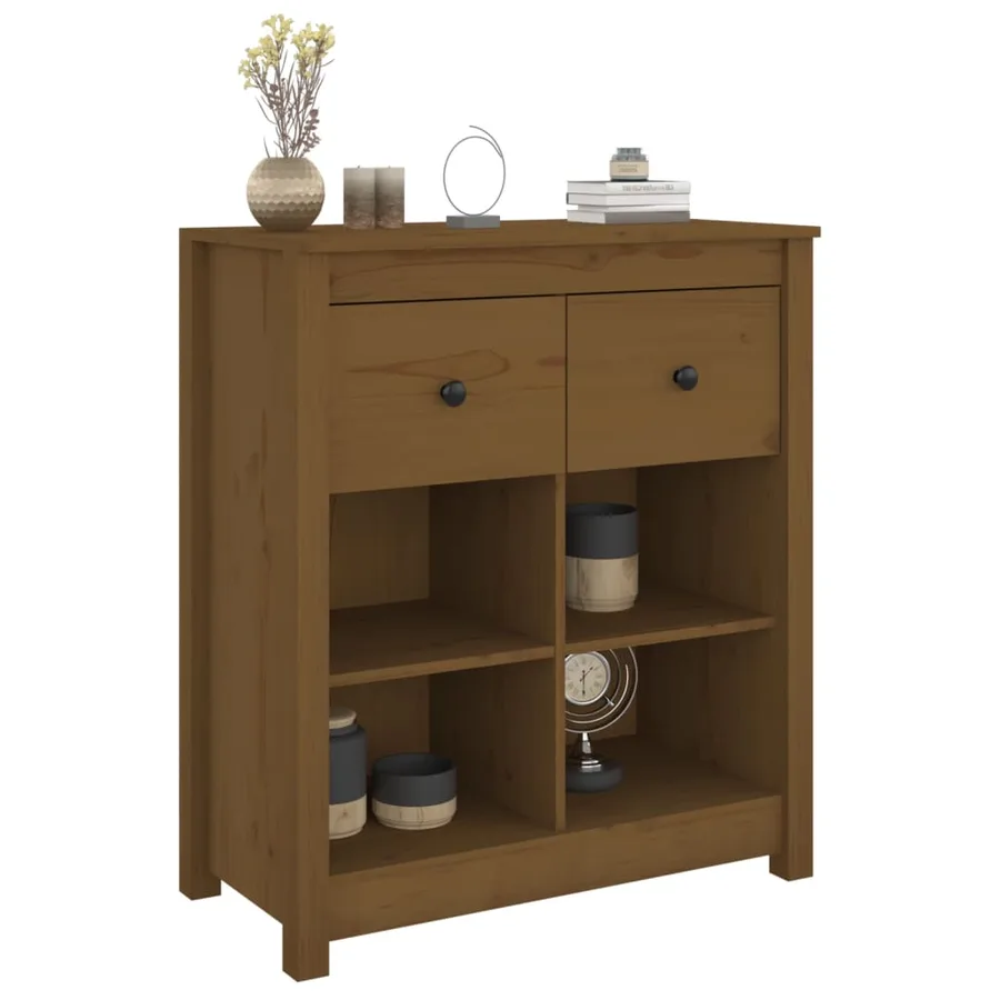 Buffet Marron miel 70x35x80 cm Bois massif de pin - 7