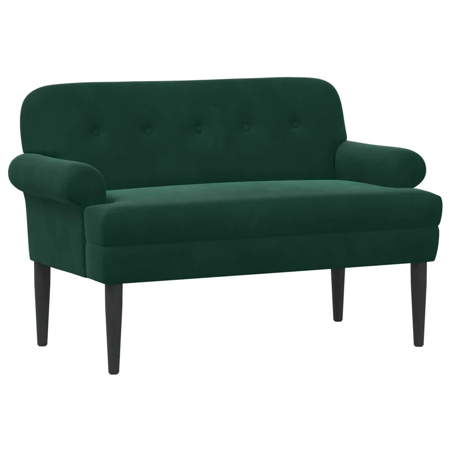 Canapé love seat avec capitonnage en boutons Vert foncé Velours - 2