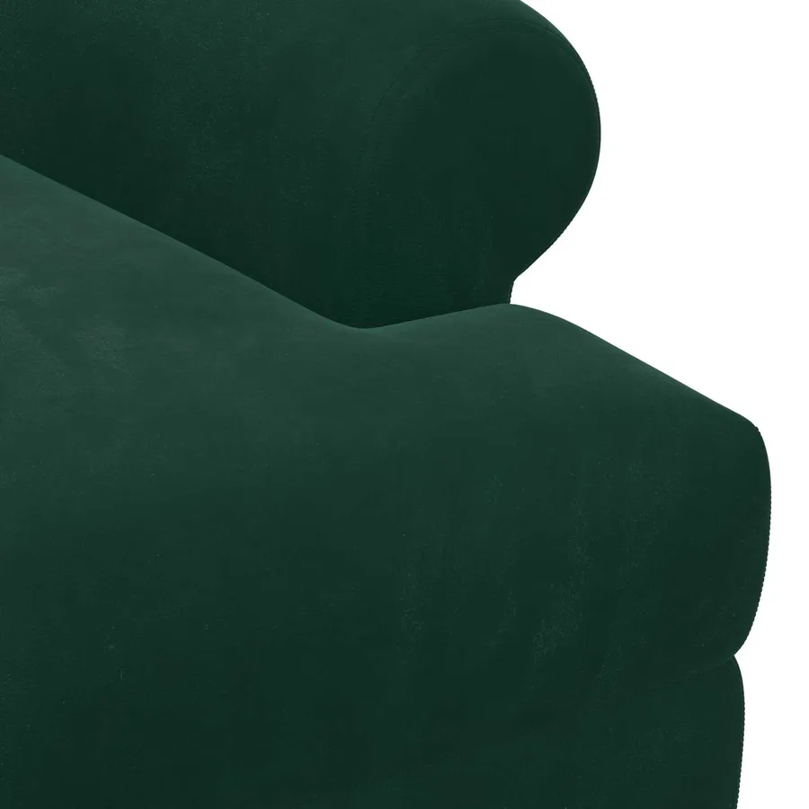 Canapé love seat avec capitonnage en boutons Vert foncé Velours - 6