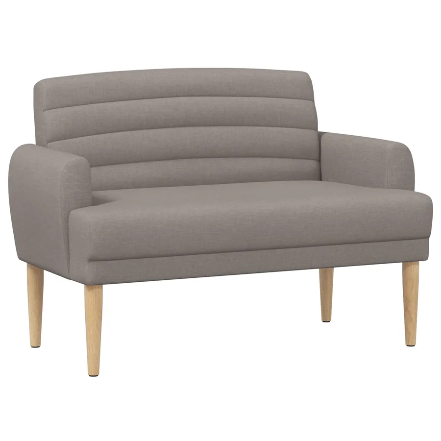 Canapé love seat avec capitonnage en boutons Taupe Tissu - 2