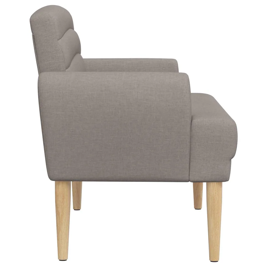 Canapé love seat avec capitonnage en boutons Taupe Tissu - 4