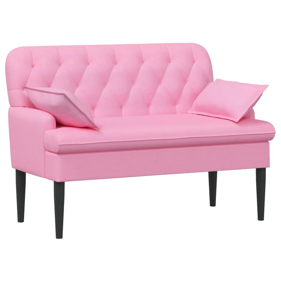 Canapé love seat avec capitonnage en boutons Rose Tissu - 2