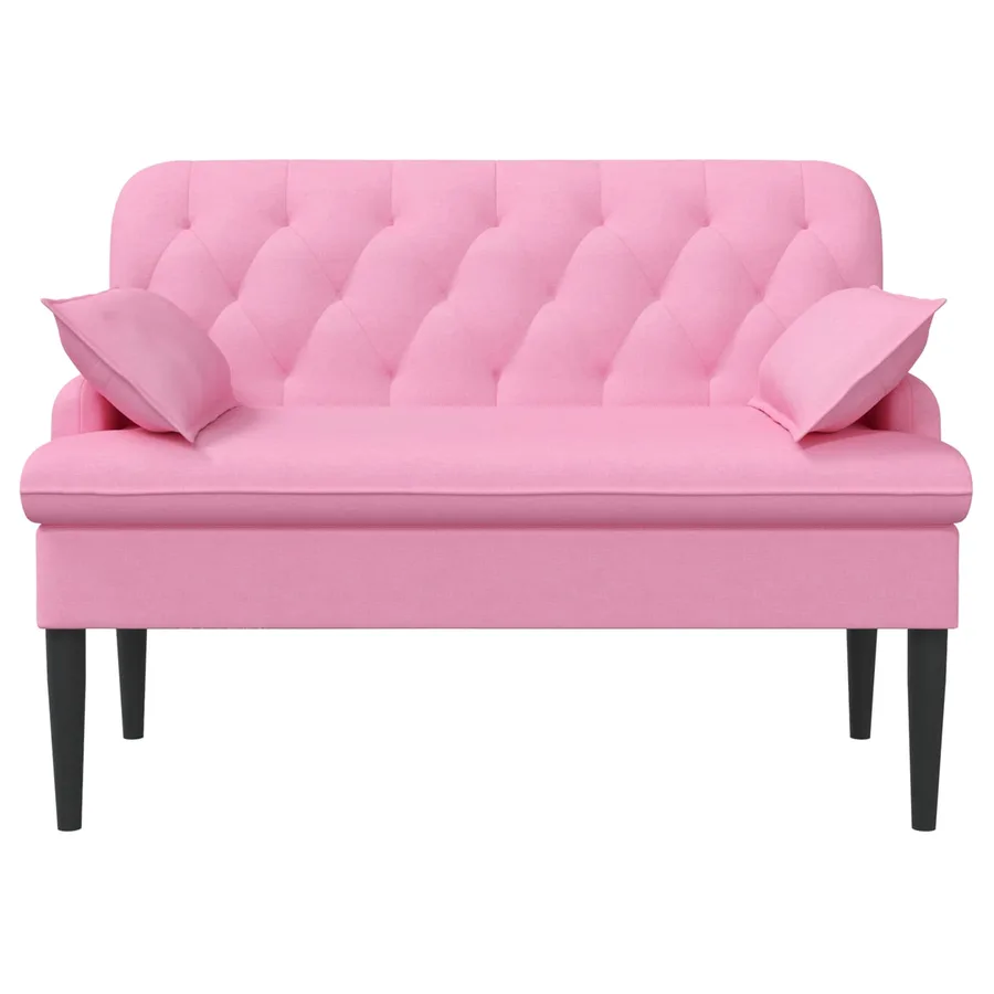 Canapé love seat avec capitonnage en boutons Rose Tissu - 3