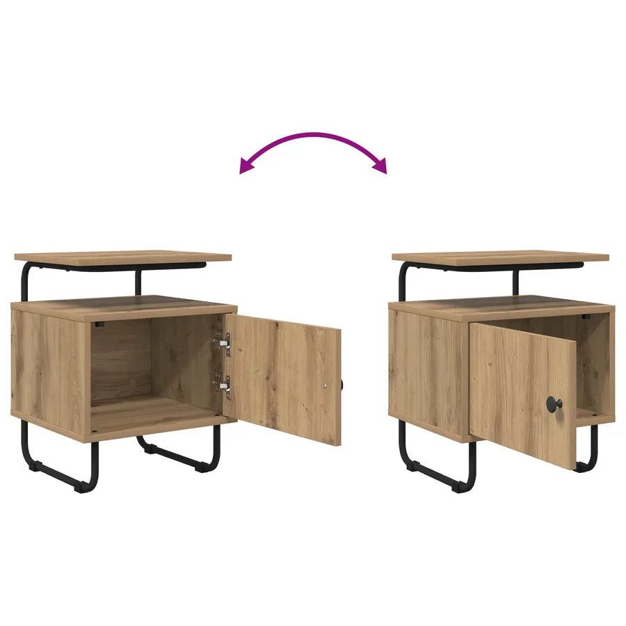 Table de chevet Chêne artisanal Bois d'ingénierie - 9