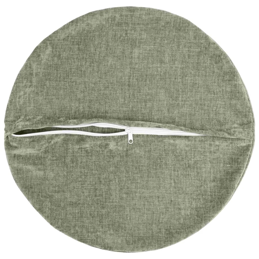Housse de coussin 2 pcs HEERLEN Vert Ø 40 cm Tissu Chenille - 3