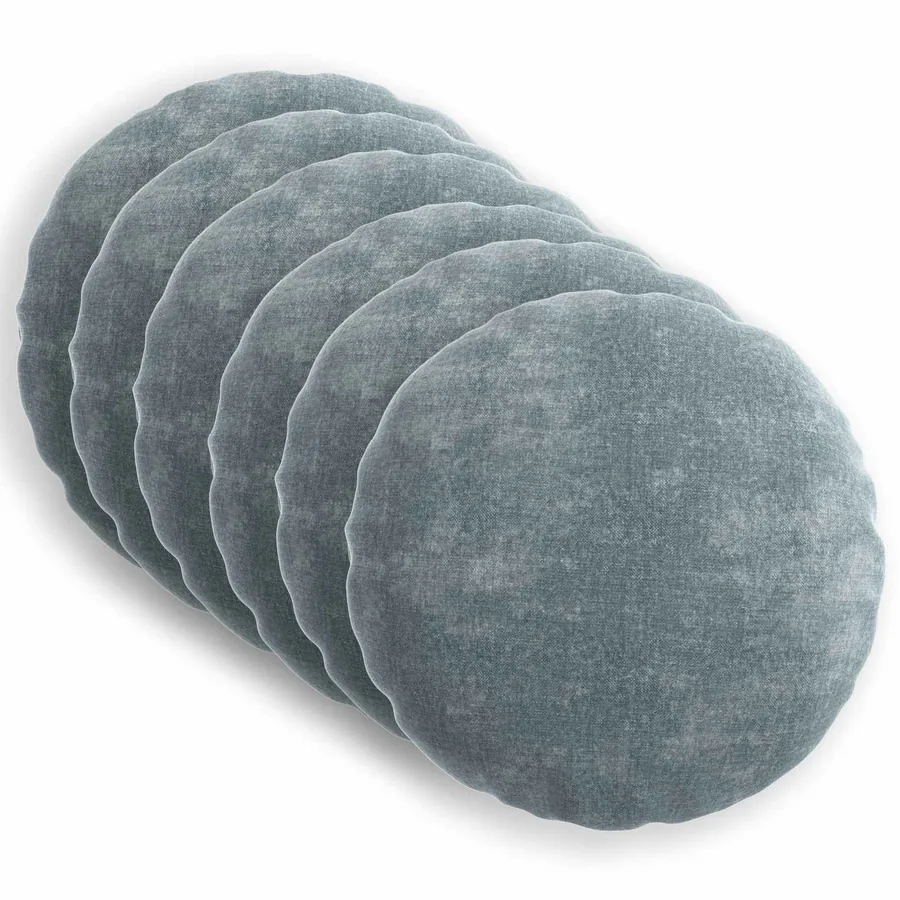 Housse de coussin 6 pcs HEERLEN Bleu clair Ø 30 cm