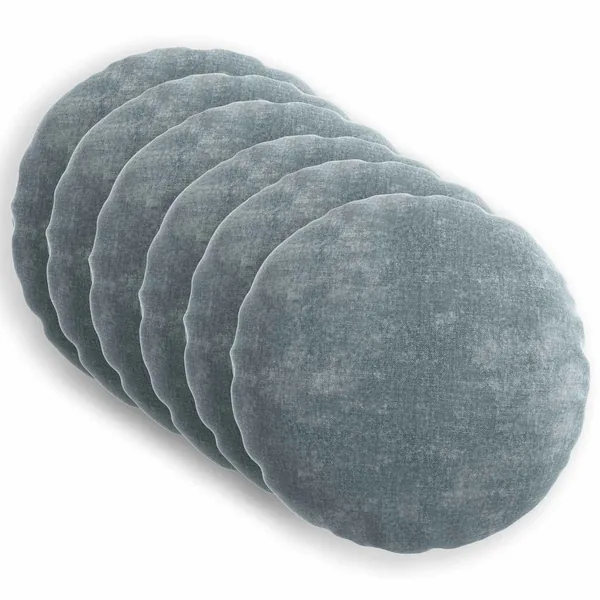 Housse de coussin 6 pcs HEERLEN Bleu clair Ø 30 cm