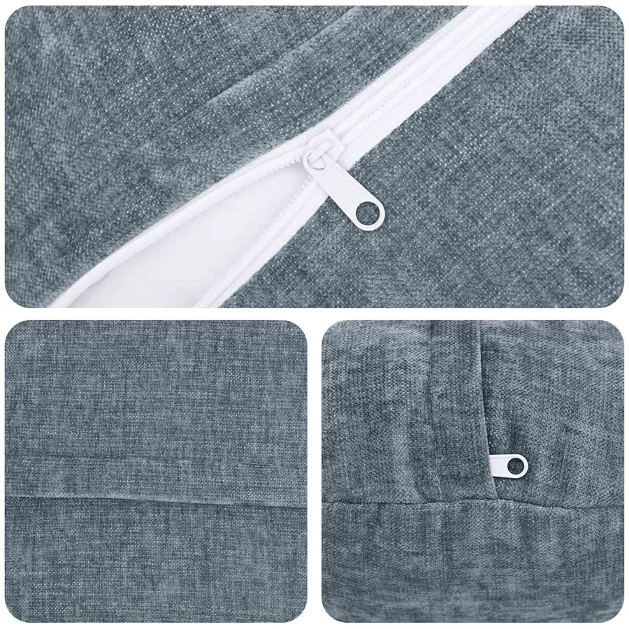 Housse de coussin 6 pcs HEERLEN Bleu clair Ø 30 cm - 4