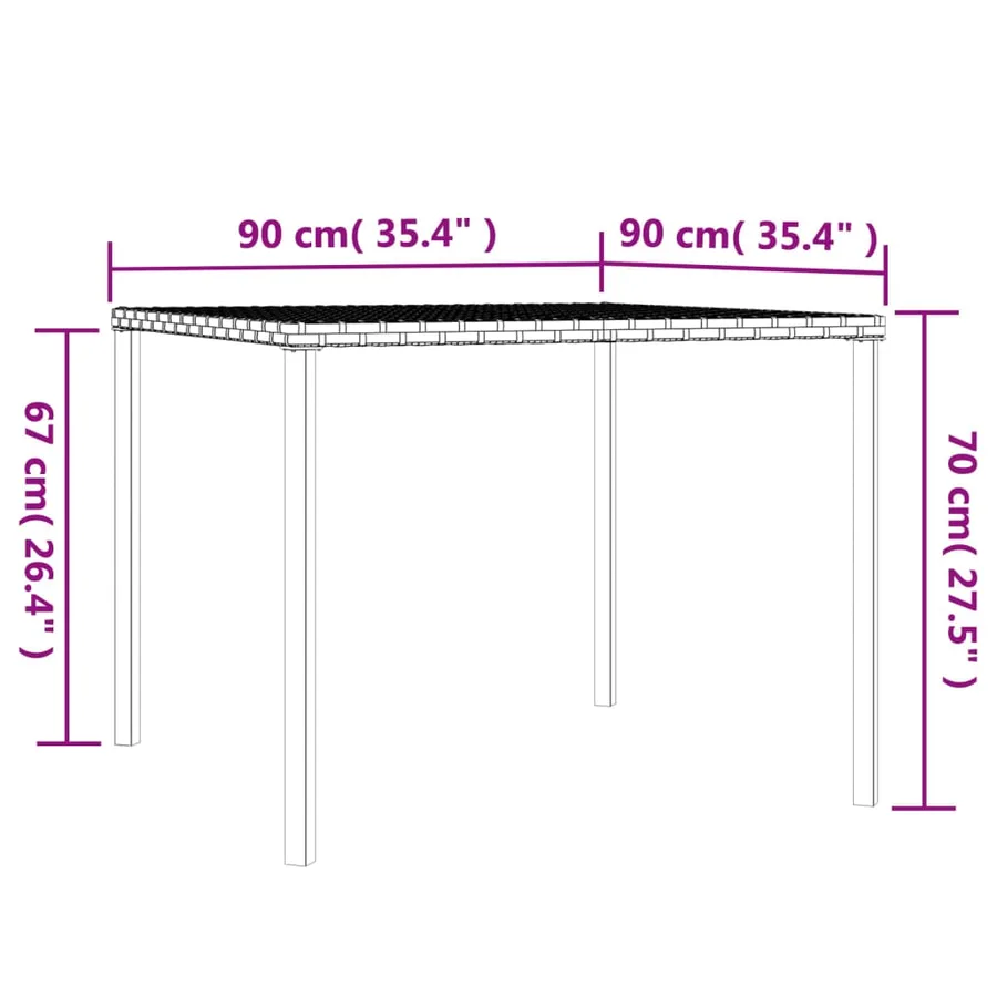 Ensemble à manger jardin 6pcs et coussins gris résine tressée - 13