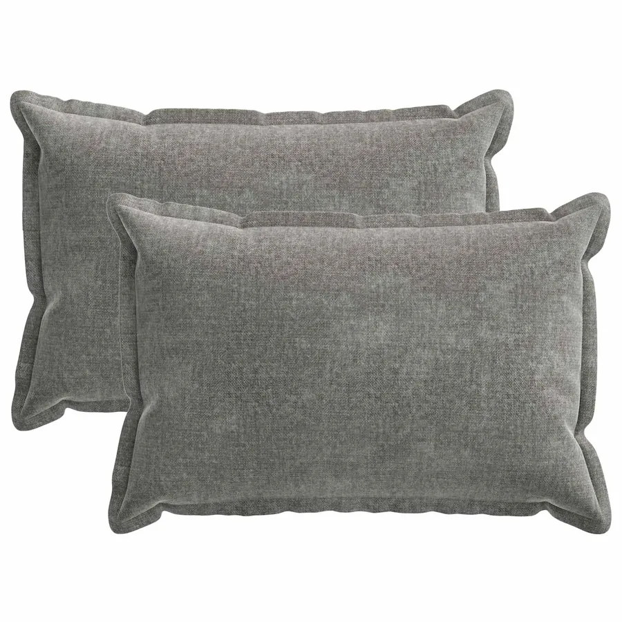 Housse de coussin 2 pcs HOUTEN Gris foncé 50 x 75 cm