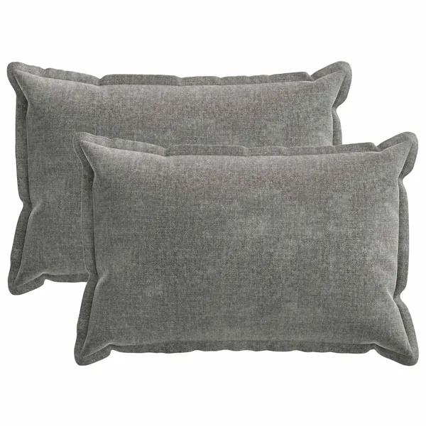 Housse de coussin 2 pcs HOUTEN Gris foncé 50 x 75 cm