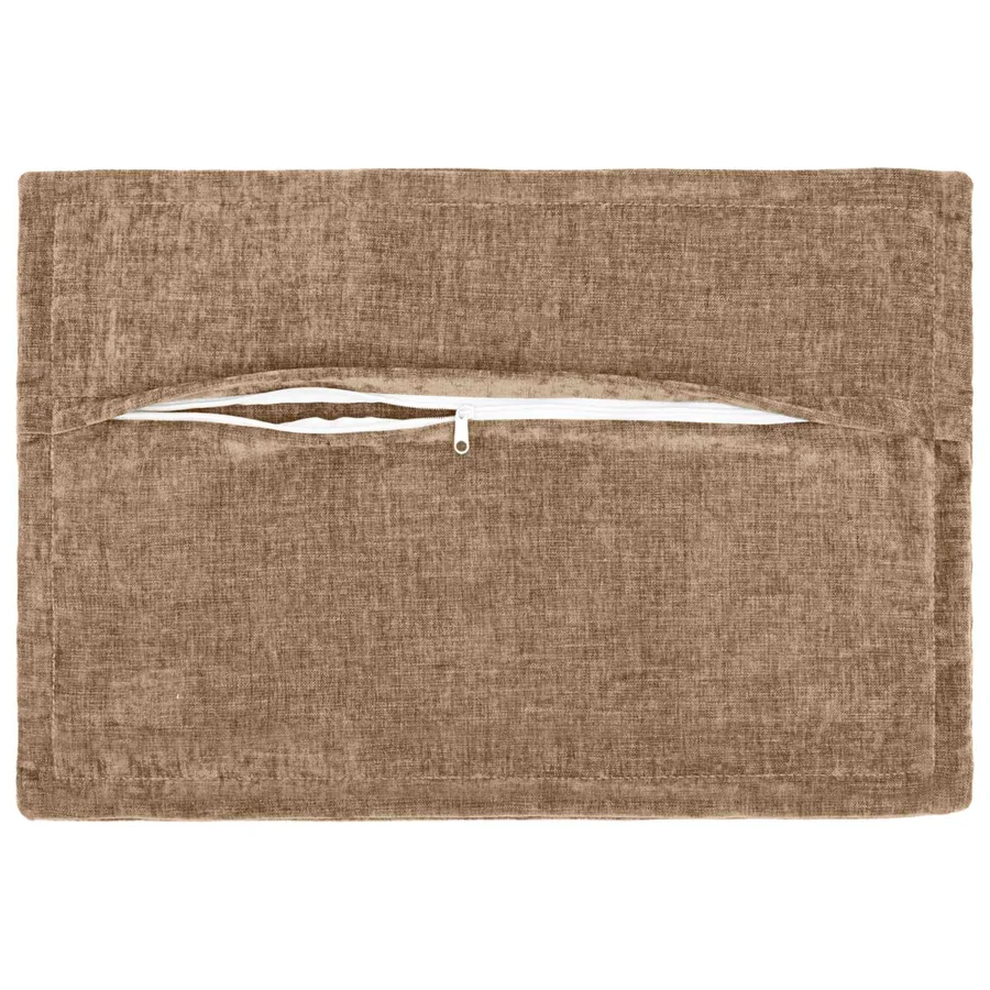 Housse de coussin 6 pcs HOUTEN Marron 50 x 70 cm Tissu Chenille - 3