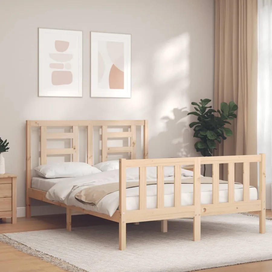 Cadre de lit sans matelas 140x200 cm bois massif de pin