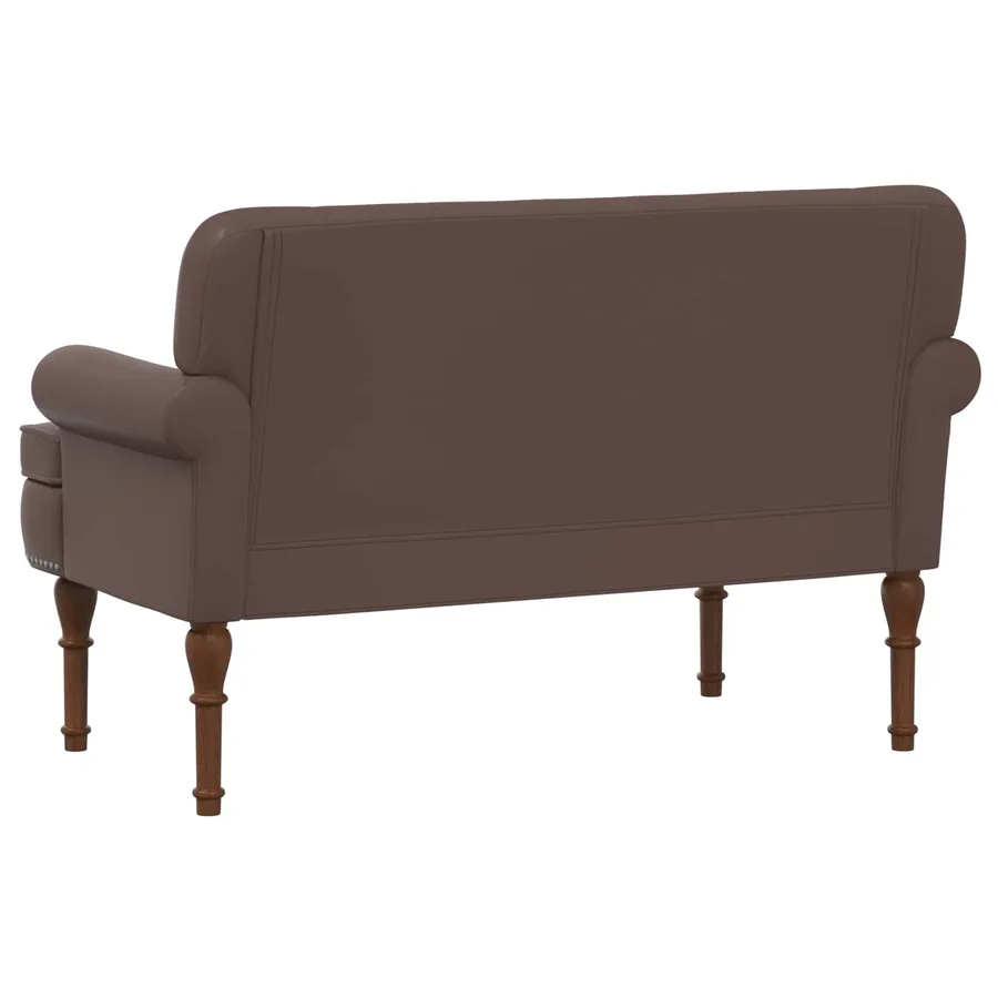 Canapé love seat avec capitonnage en boutons Marron Simili cuir - 5