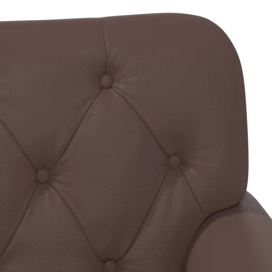 Canapé love seat avec capitonnage en boutons Marron Simili cuir - 7