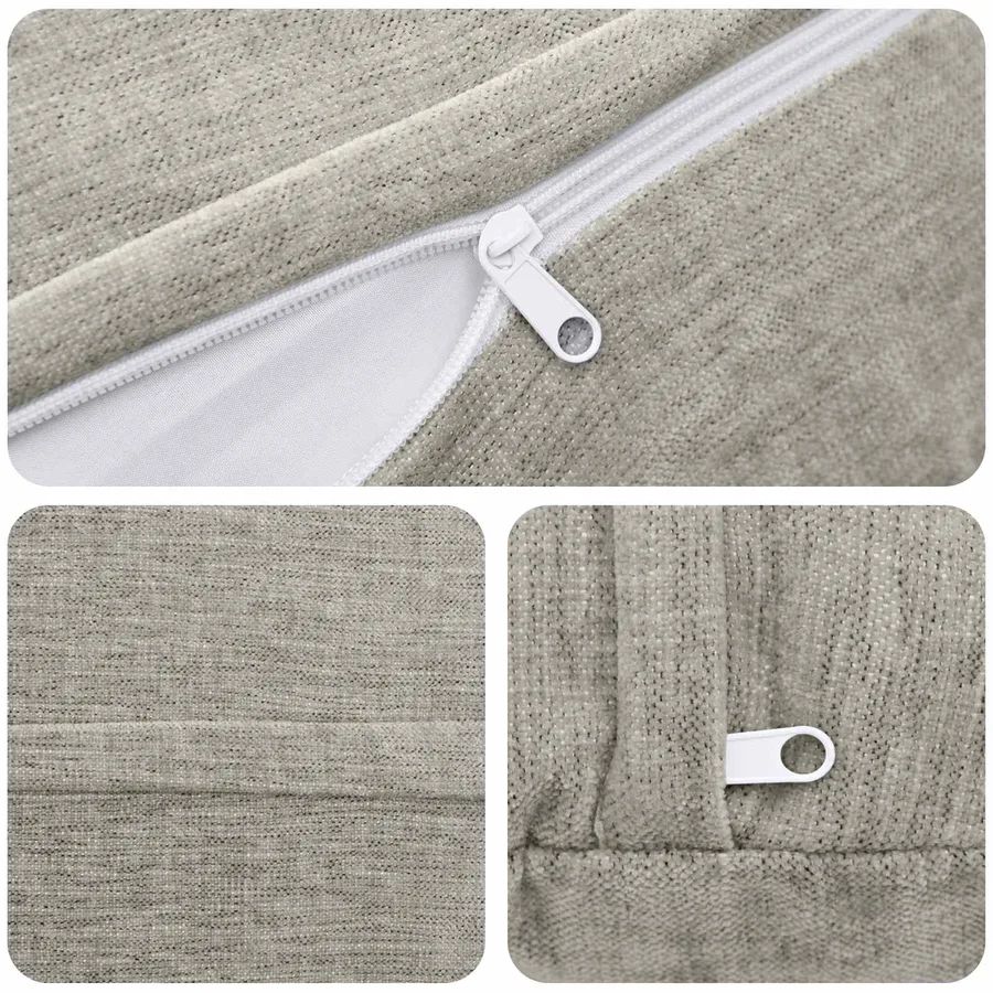 Housse de coussin 2 pcs HEERLEN Gris clair Ø 50 cm - 5