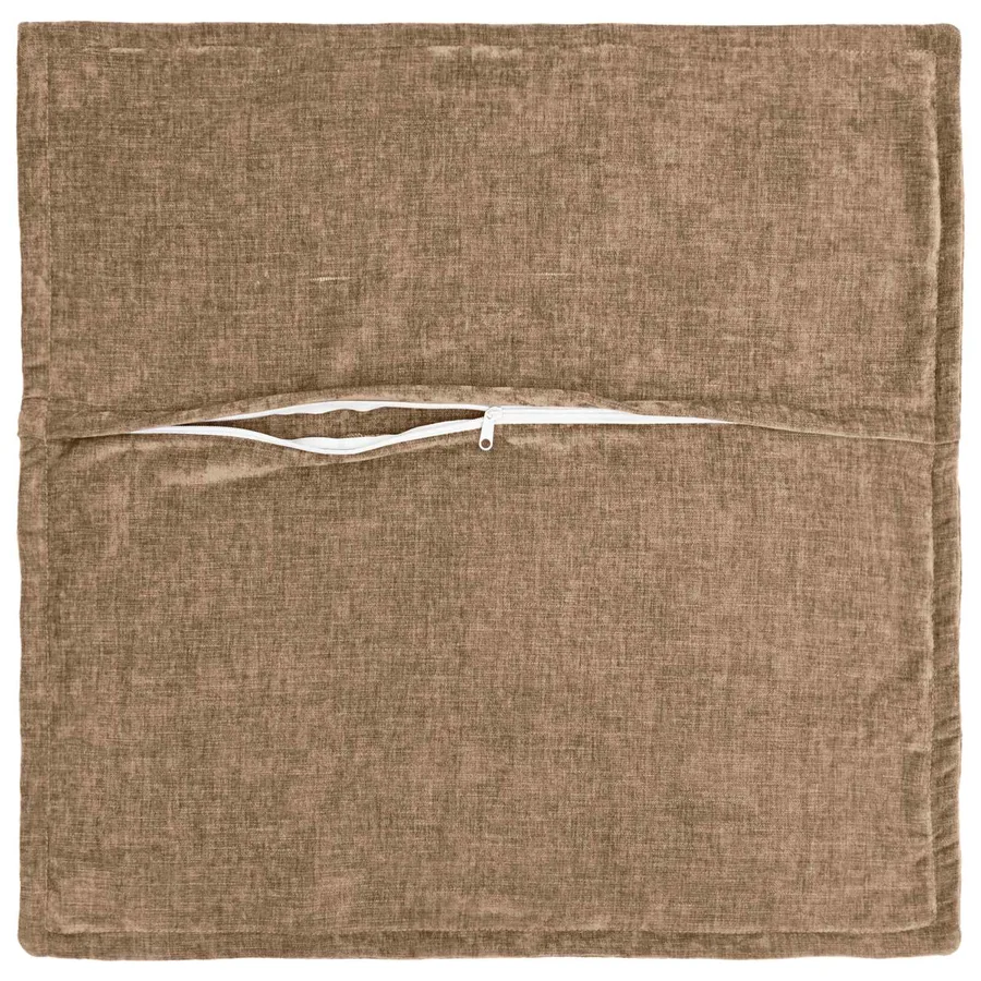 Housse de coussin 6 pcs HOUTEN Marron 30 x 30 cm Tissu Chenille - 3