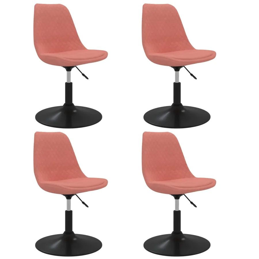 Chaises à manger pivotantes lot de 4 Rose Velours - 2