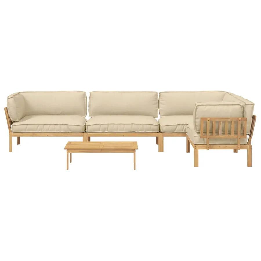 Ensemble de Canapés avec coussin 5 pcs Beige et marron clair - 10