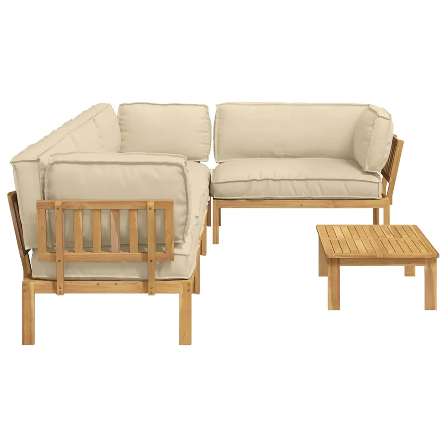 Ensemble de Canapés avec coussin 5 pcs Beige et marron clair - 11