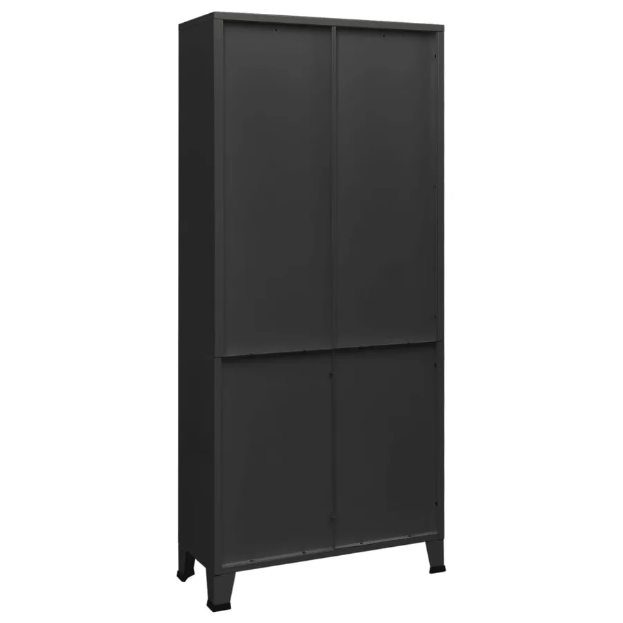 Bibliothèque industrielle Anthracite 80x32x180 cm Acier - 4
