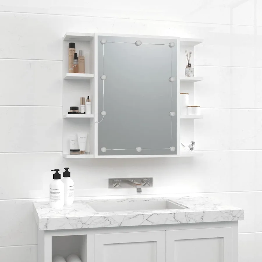 Armoire à miroir avec LED Blanc 70x16,5x60 cm - 4