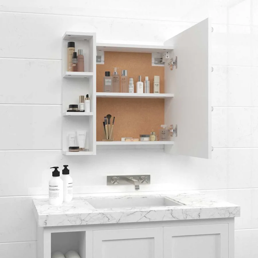 Armoire à miroir avec LED Blanc 70x16,5x60 cm - 5