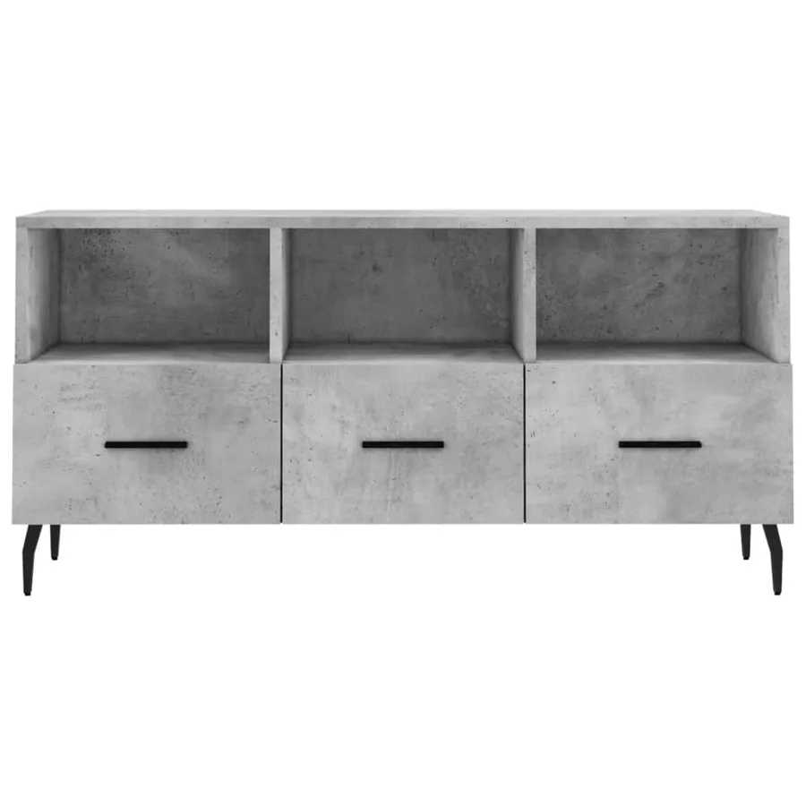 Meuble TV gris béton 102x36x50 cm bois d'ingénierie - 5