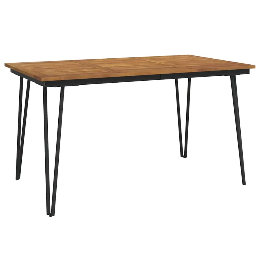 Table de jardin avec pieds épingle à cheveux 140x80x75cm acacia - 2