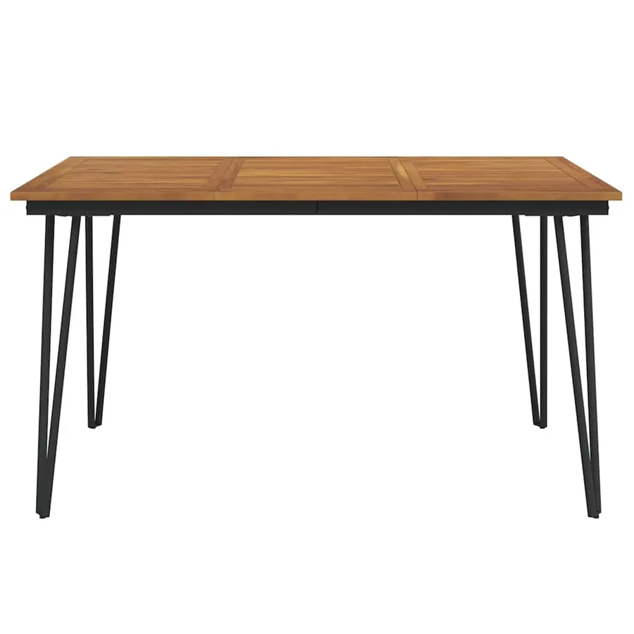 Table de jardin avec pieds épingle à cheveux 140x80x75cm acacia - 3
