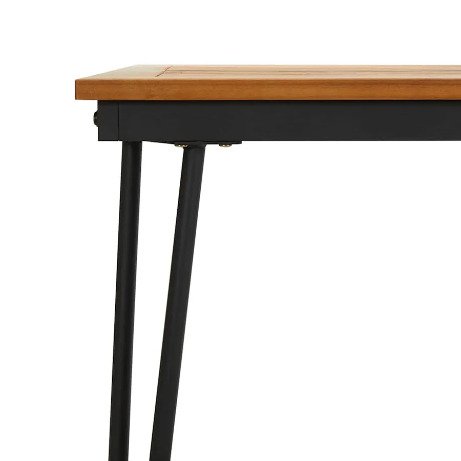 Table de jardin avec pieds épingle à cheveux 140x80x75cm acacia - 6