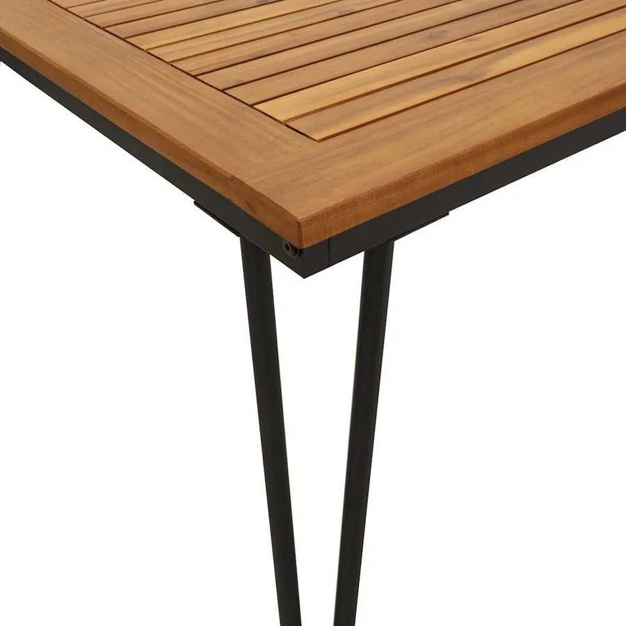 Table de jardin avec pieds épingle à cheveux 140x80x75cm acacia - 7