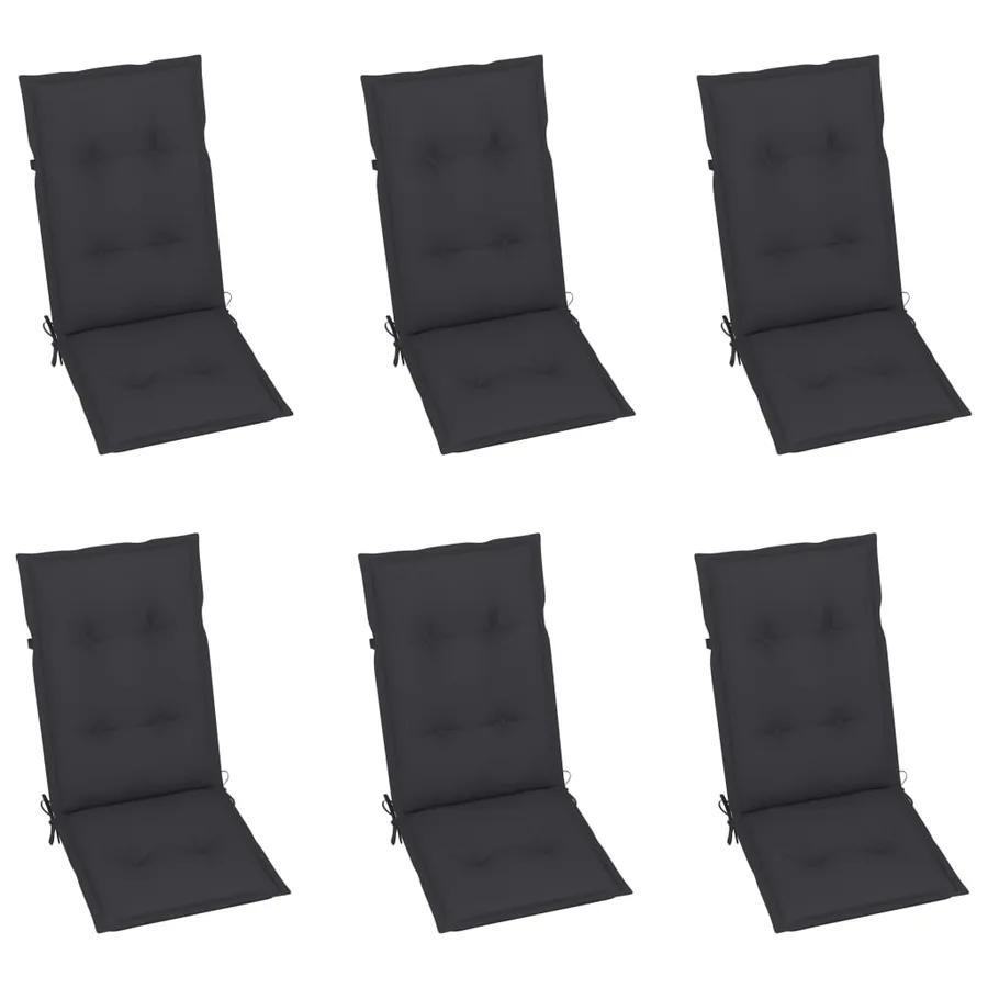 Chaises inclinables de jardin lot de 6 et coussins Bois acacia - 6