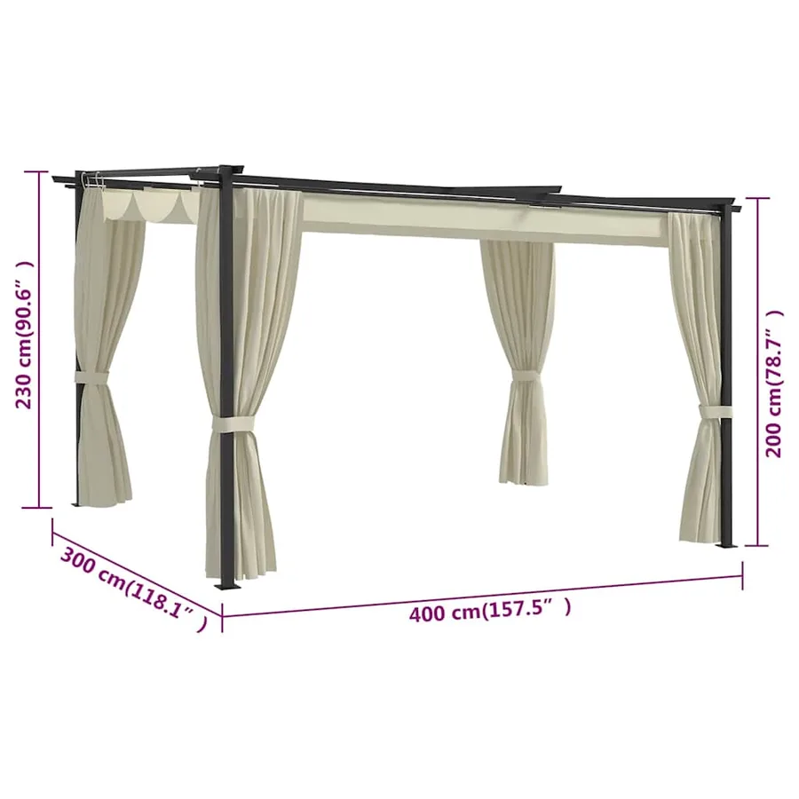 Belvédère 4x3 m Crème - 7