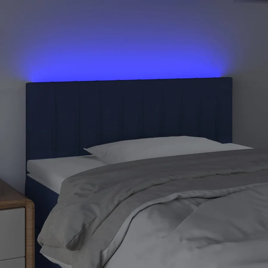 Tête de lit à LED Bleu 100x5x78/88 cm Tissu - 3
