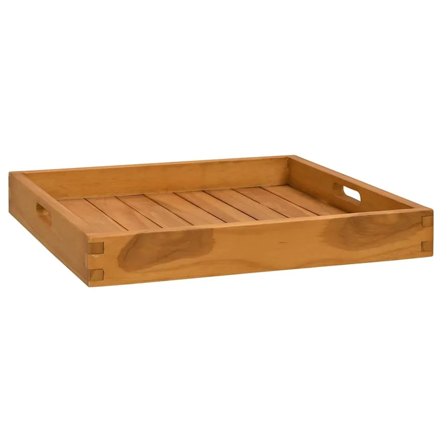 Plateau de service 50x50 cm Bois de teck massif - 3